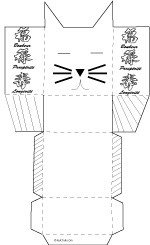 развертки коробочек по китайскому календарю. коробочка в виде кота