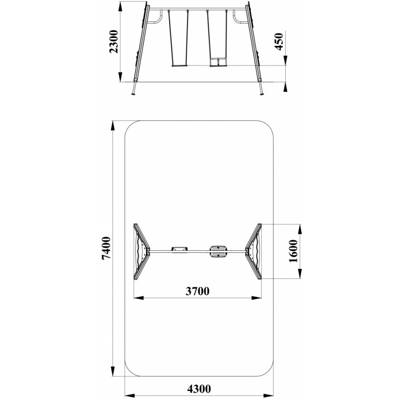 Чертеж качелей из металла
