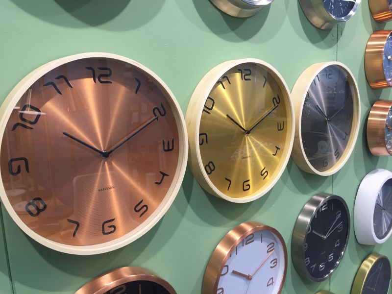 Copper and gold karlsson clocks