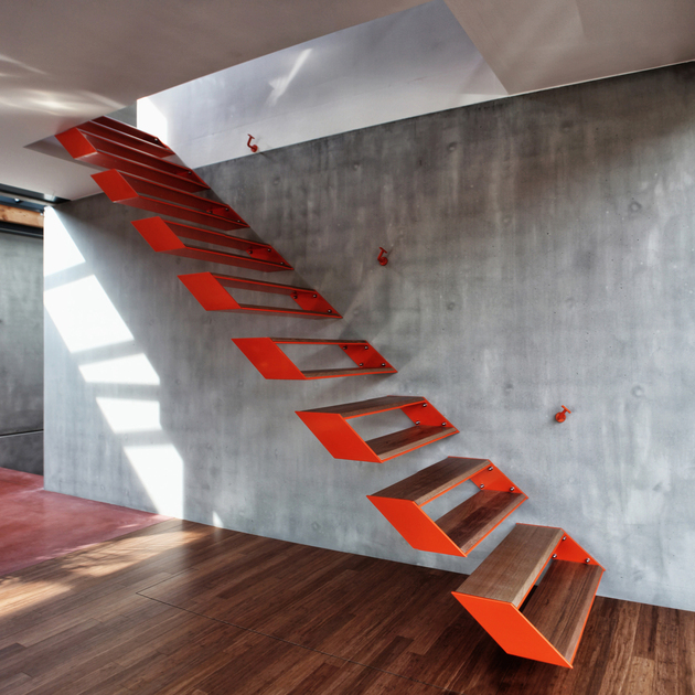 unusual-unique-staircase-modern-home-orange-metal.jpg