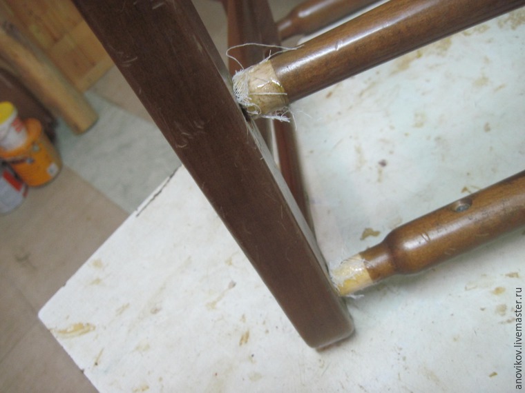 Ремонт стула с круглыми проножками с усилением. Часть 1: подготовительные работы и первое склеивание, фото № 17