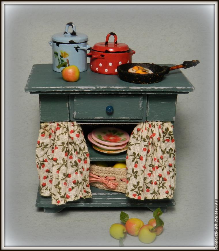 Мастерим миниатюрный кухонный стол для кукольного дома, фото № 2