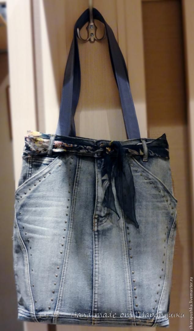 Новая жизнь старым вещам: сумка из джинсовой юбки., фото № 15