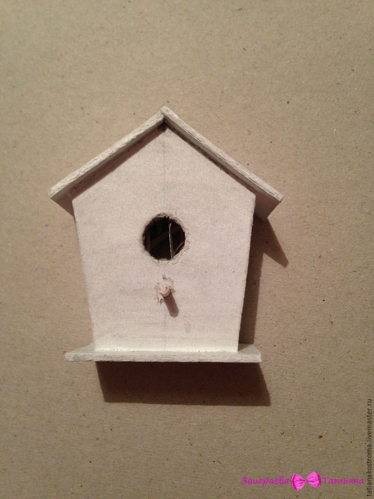Делаем декоративный пасхальный скворечник с гнездом и птичкой, фото № 18