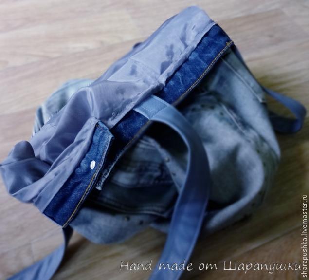 Новая жизнь старым вещам: сумка из джинсовой юбки., фото № 14