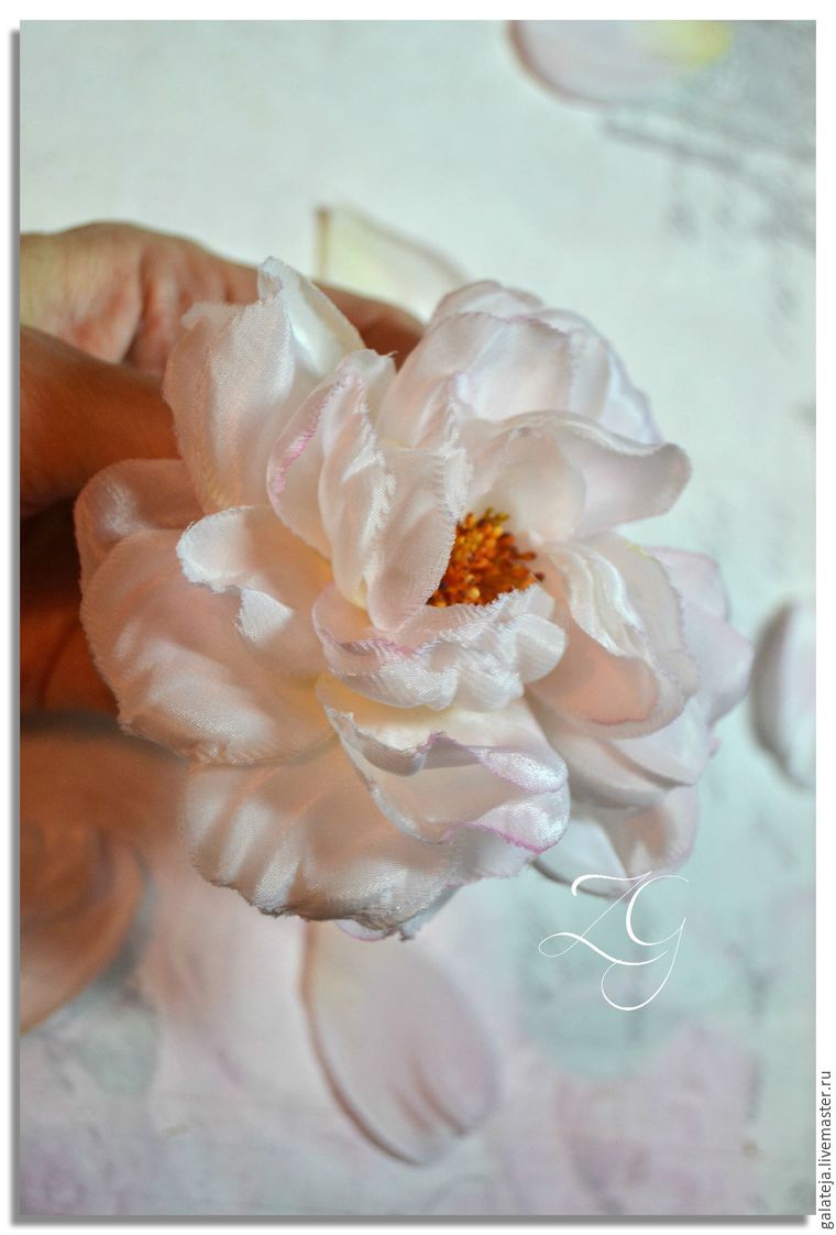 Создаем брошь-розу из шелка «Маркиза», фото № 19