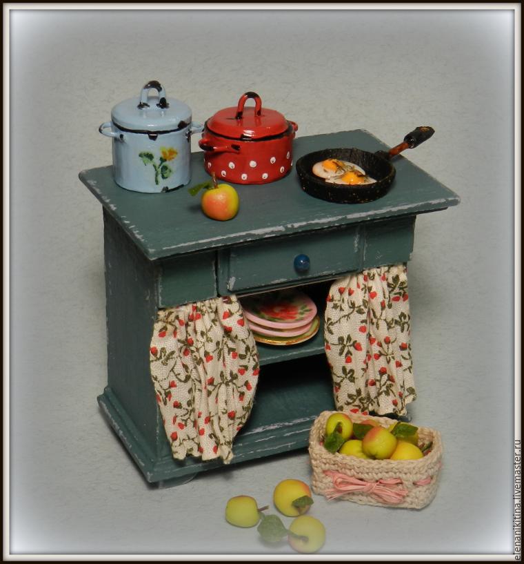 Мастерим миниатюрный кухонный стол для кукольного дома, фото № 1