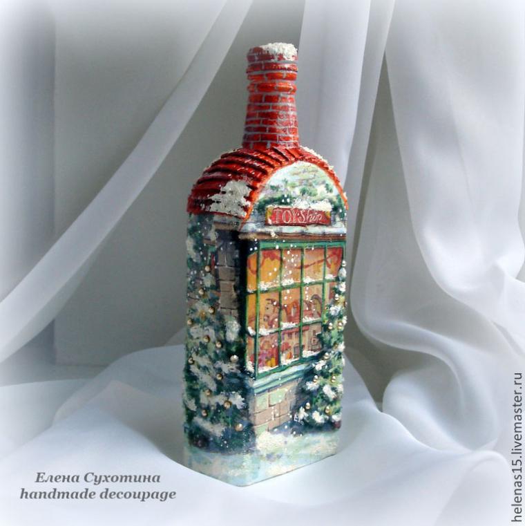 Мой прованский городок. Бутылки-светильники, фото № 40