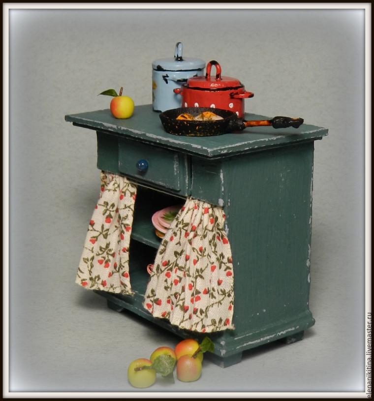 Мастерим миниатюрный кухонный стол для кукольного дома, фото № 3