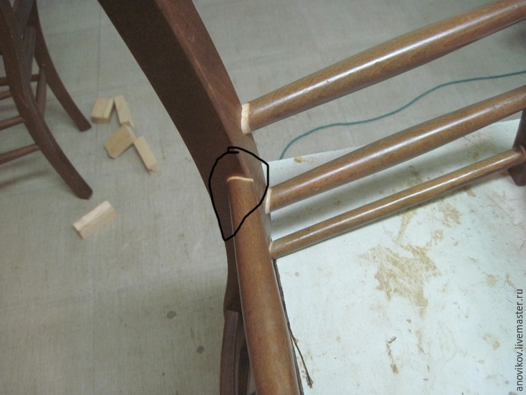Ремонт стула с круглыми проножками с усилением. Часть 1: подготовительные работы и первое склеивание, фото № 4