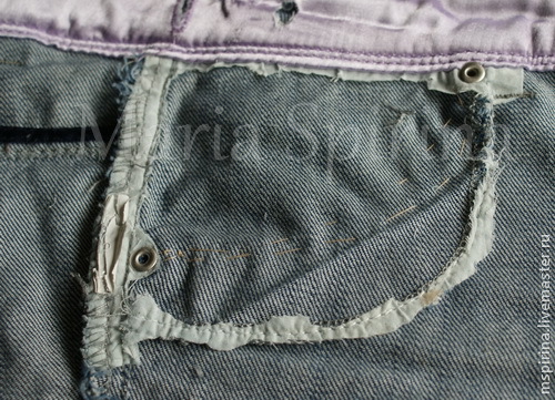 Декорирование шкатулки а-ля Бохо имитация джинсы и белой тиснёной кожи, фото № 5