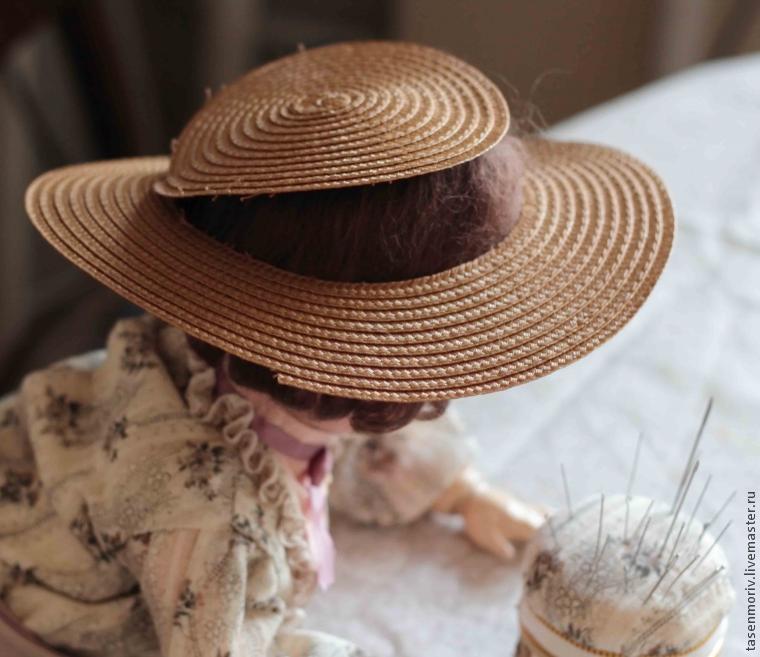 Соломенная шляпка прекрасной эпохи для куклы своими руками, фото № 3