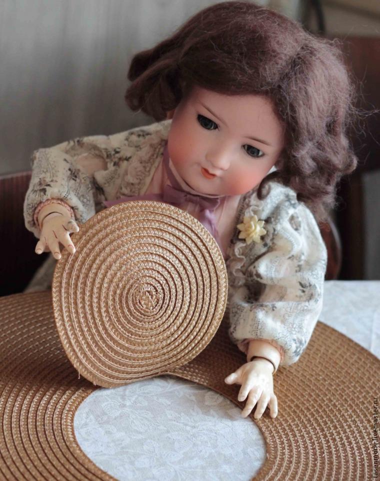 Соломенная шляпка прекрасной эпохи для куклы своими руками, фото № 2
