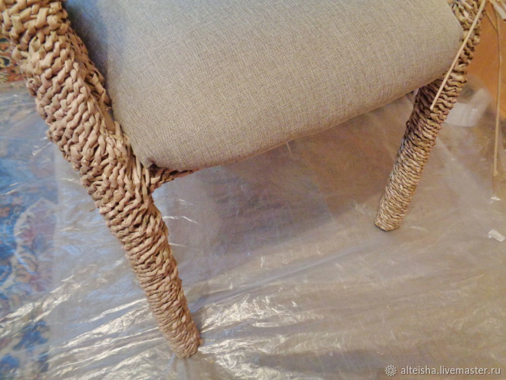 Реставрируем стул в технике спирального плетения из бумажной лозы, фото № 36
