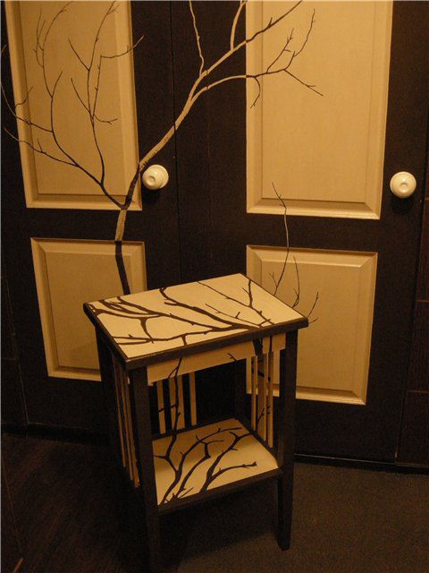 Деревья на тумбочке: декорируем старую мебель, фото № 8