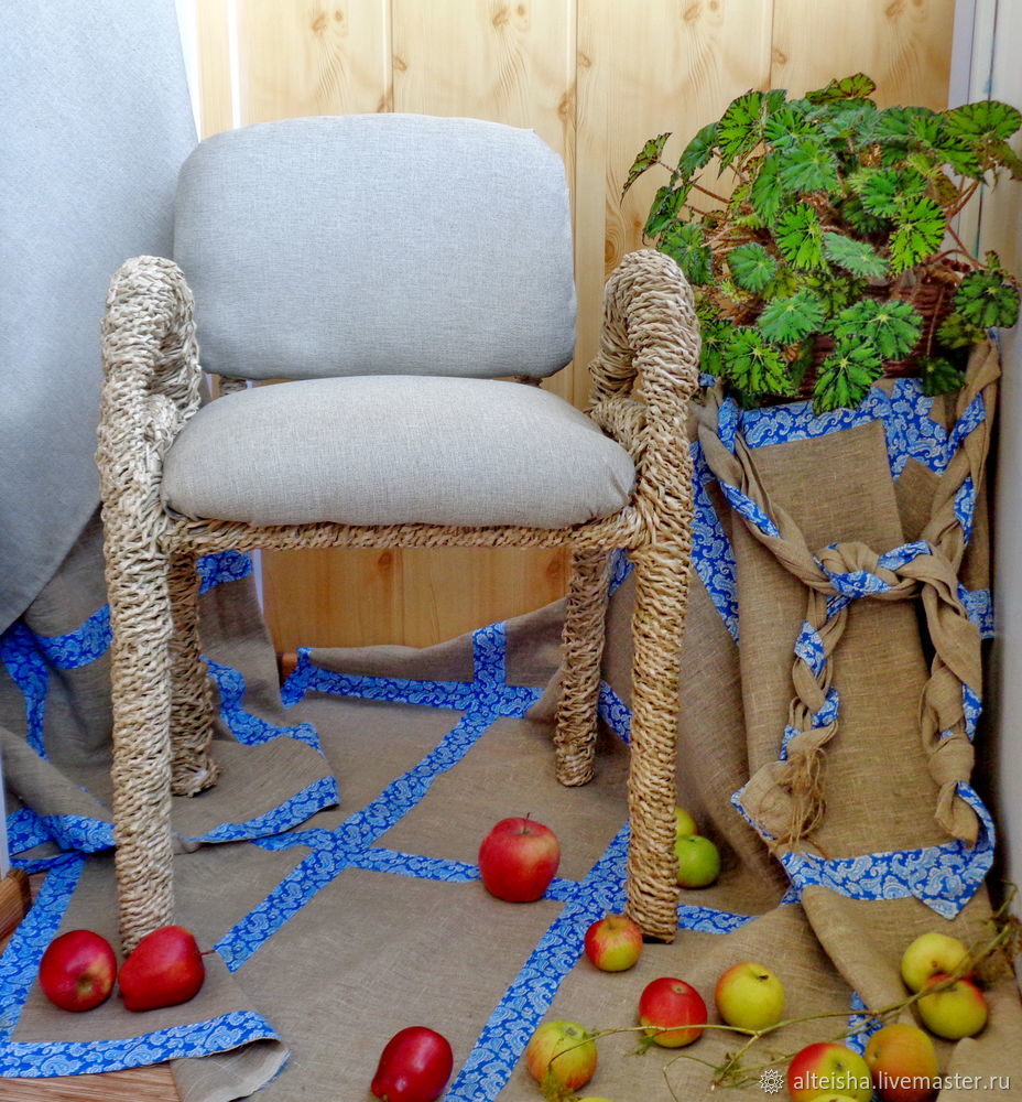 Реставрируем стул в технике спирального плетения из бумажной лозы, фото № 45