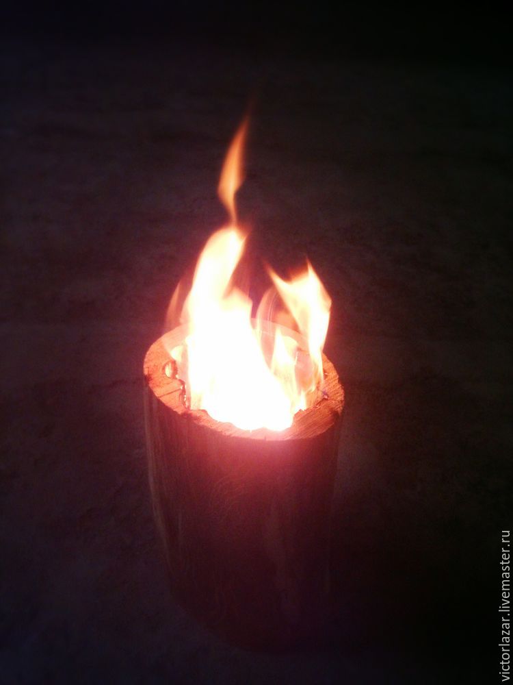 Мастерим «Огненный светильник» из дерева и смолы, фото № 2