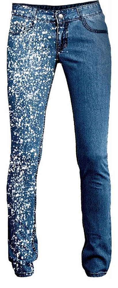 Разнообразный декор джинсов: вышивка, роспись, кружево, фото № 37
