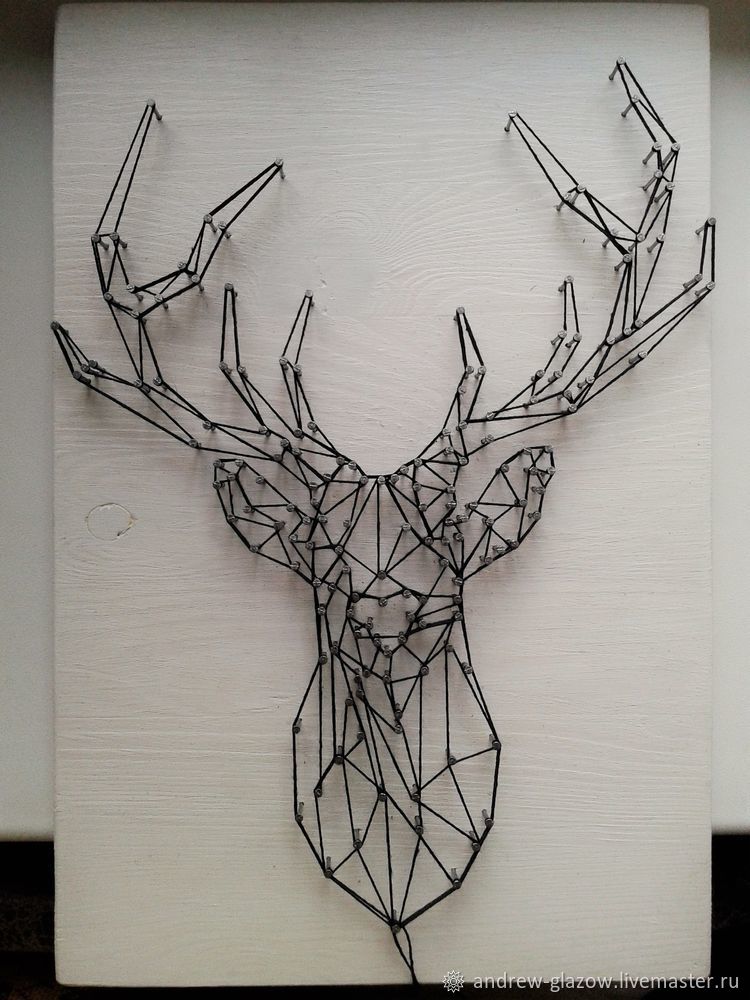 Создаем контурного оленя в технике String Art, фото № 16