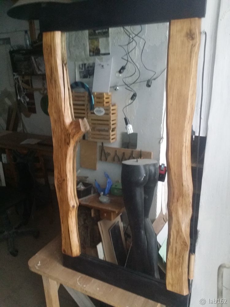 Как изготовить деревянную раму для зеркала в стиле Live edge, фото № 11