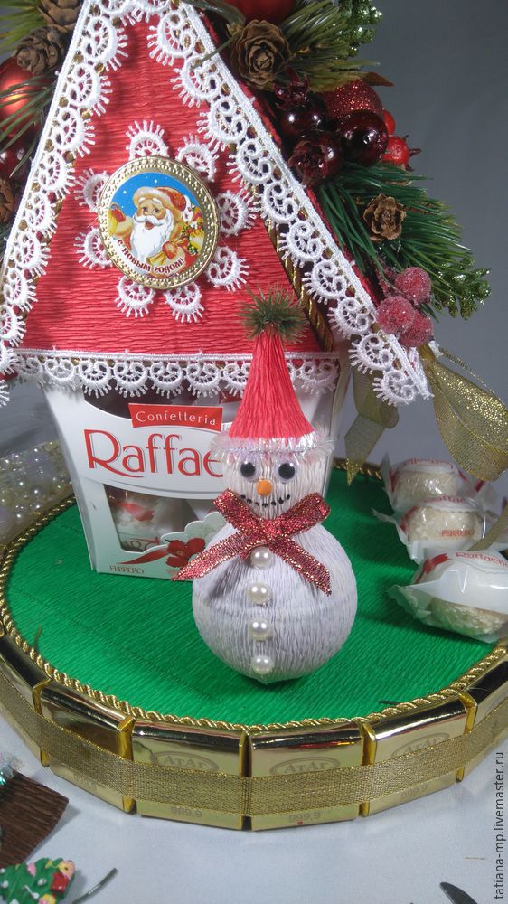 Новогодний домик Деда Мороза из коробки конфет: мастер-класс, фото № 42