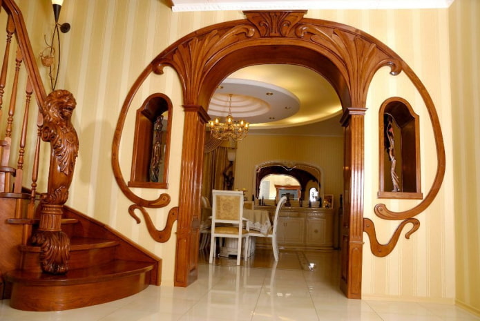 арка из гнутого дерева в стиле модерн