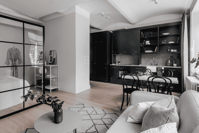 интерьер квартиры-студии в скандинавском стиле