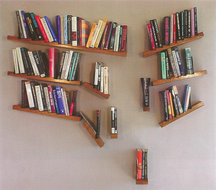 Книжные полки узкие на стену