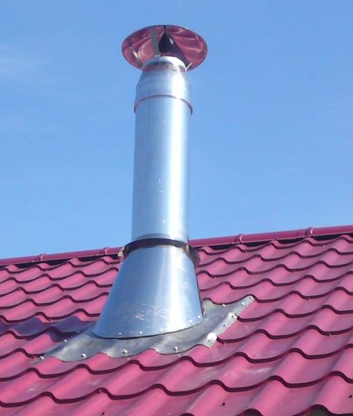 Кирпичная труба на крыше защита от дождя