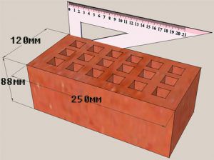 Полуторный размер кирпича