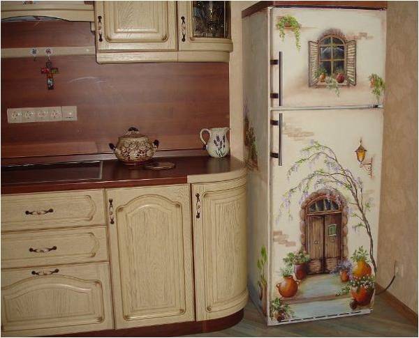 ручная роспись холодильника