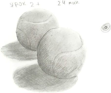 Как научиться рисовать карандашом урок 2_. Тенисные шарики карандашом
