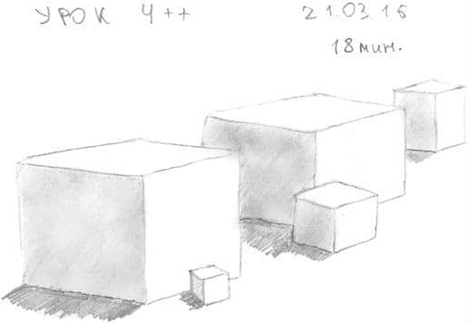 Как научиться рисовать карандашом урок 4__. Кубы в перспективе
