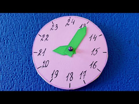 DIY Поделки в школу. Как сделать часы из картона своими руками.
