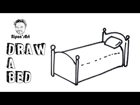 How to draw a bed easy for kids..Ripon
