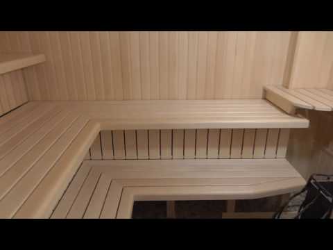 Уникальный монтаж двухярусных полков в парной./Making a sauna