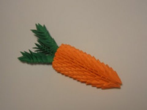 Модульное оригами фрукты и овощи.№3 Морковка