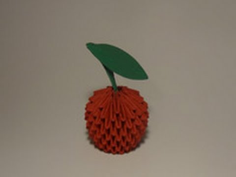 Модульное оригами фрукты и овощи.№4 Вишенка