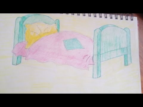 Влог / Нарисовать Кровать Просто Поэтапно / Уроки Рисования / Нарисовать Мебель /  Draw Simply
