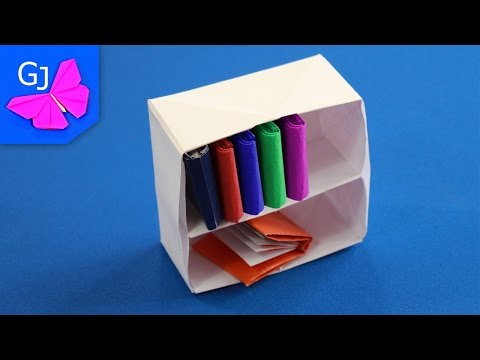Оригами Книжный шкаф из бумаги своими руками
