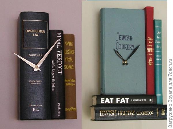 Часы из книг. Фото с сайта ru.pinterest.com
