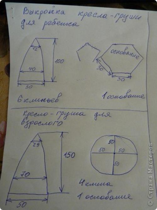 Детское кресло выкройка. 