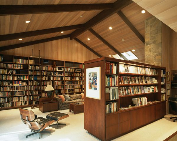 Красивое оформление домашней библиотеки. Фото 9