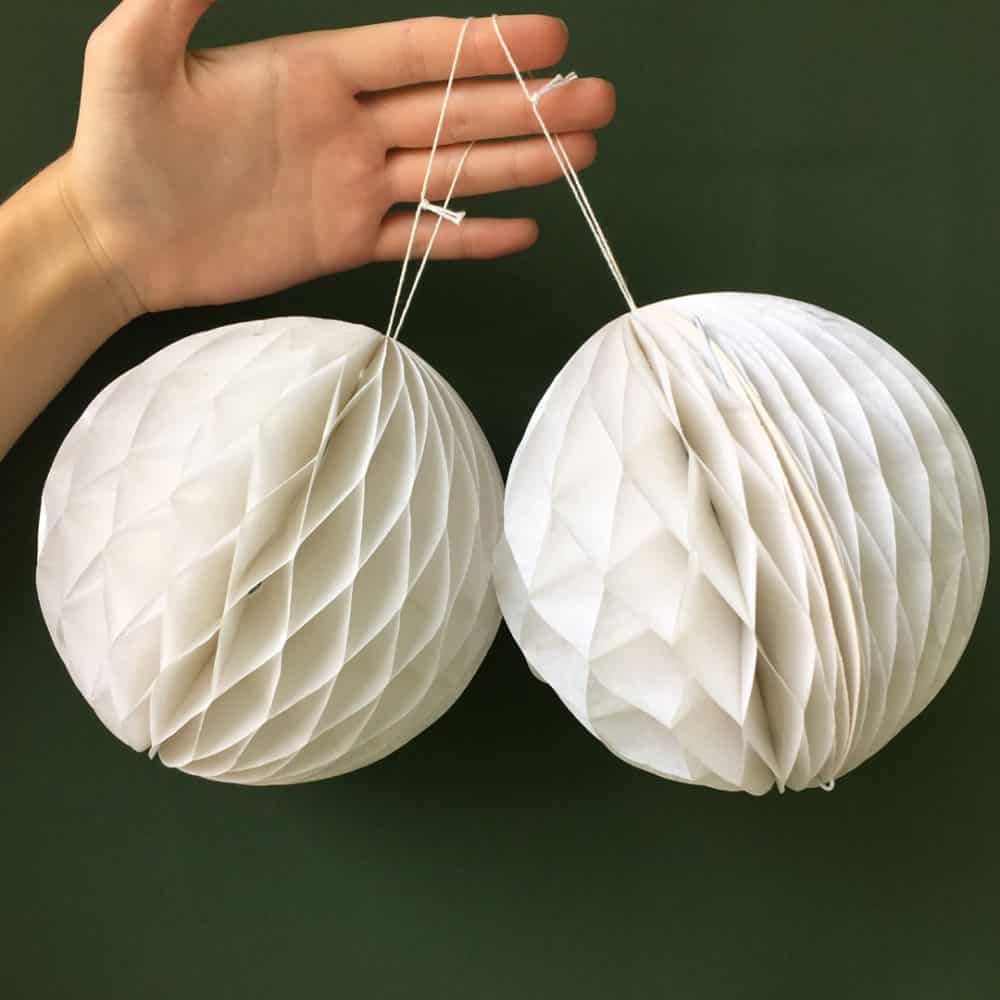 Красивые и ориганильные новогодние шары из бумаги своими руками с пошаговой инструкцией