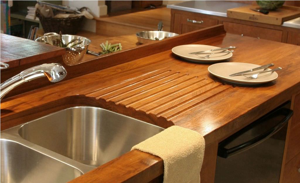 Деревянные кухонные столешницы из полированного дерева- фото 6