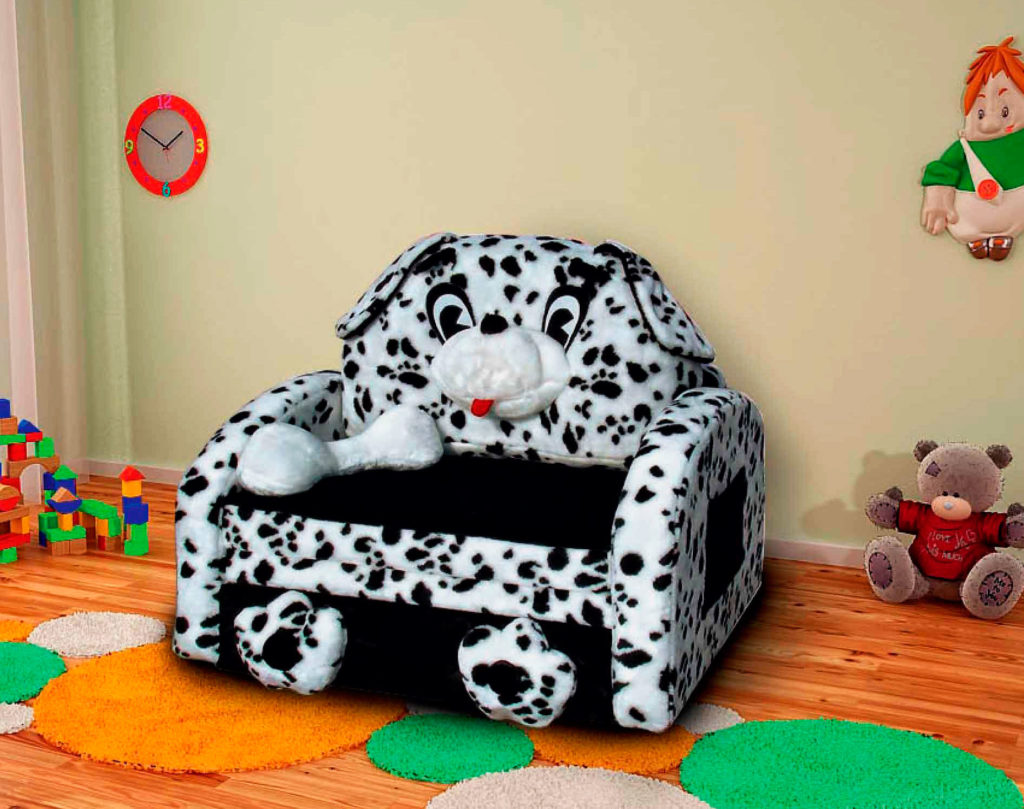 Раскладное кресло для ребенка в виде собаки