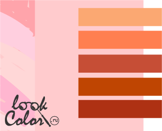 сочетание светло-розового и оранжевый