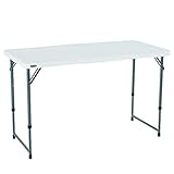 Lifetime Height Adjustable Craft Camping and Utility Folding Table, 4 ft, 4