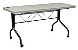 Office Star Resin Multi-Purpose Flip Table with Locking Casters, 5-Feet Long