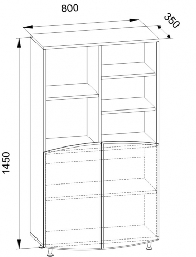 Стандартная высота книжного шкафа